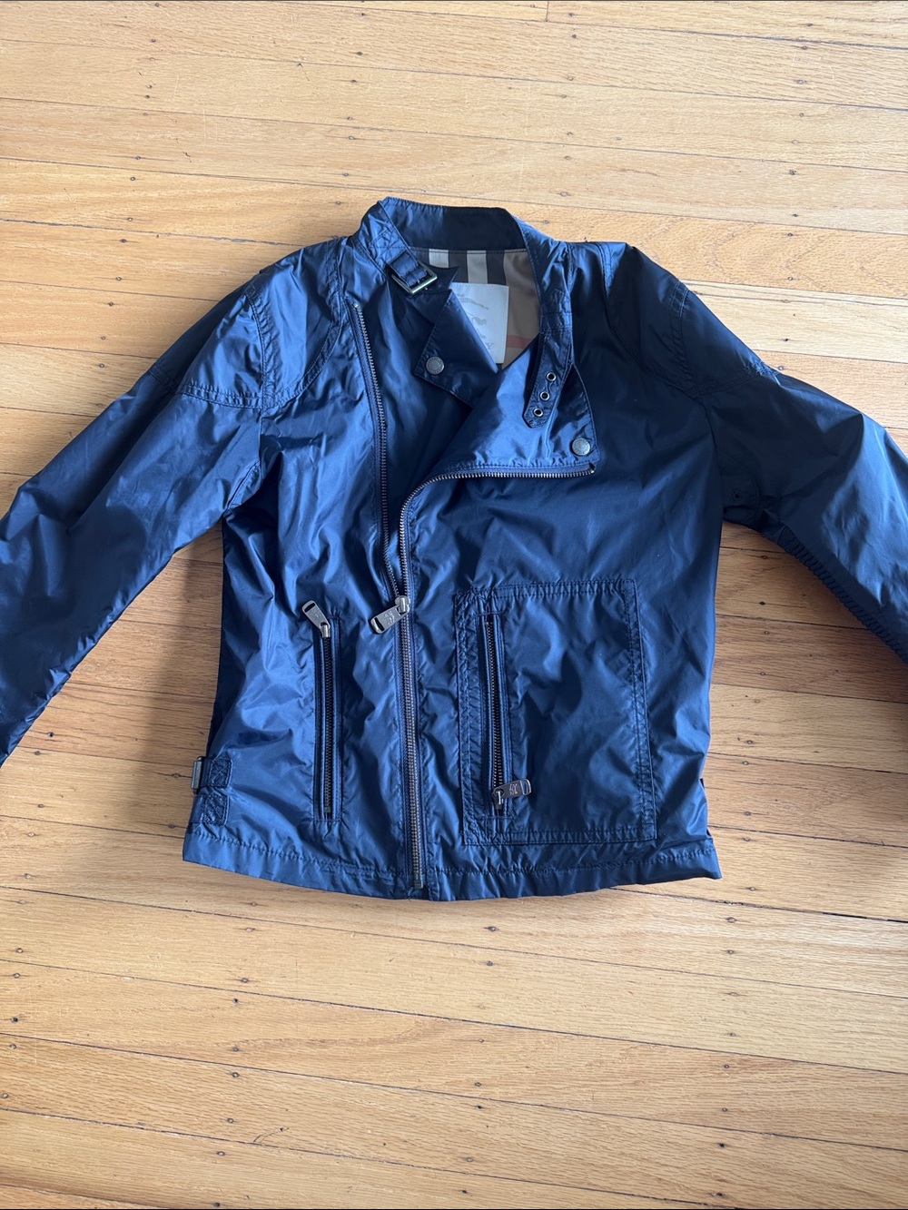 Kids Burberry Black Windbreaker with Classic Lining - Picture 2 of 6